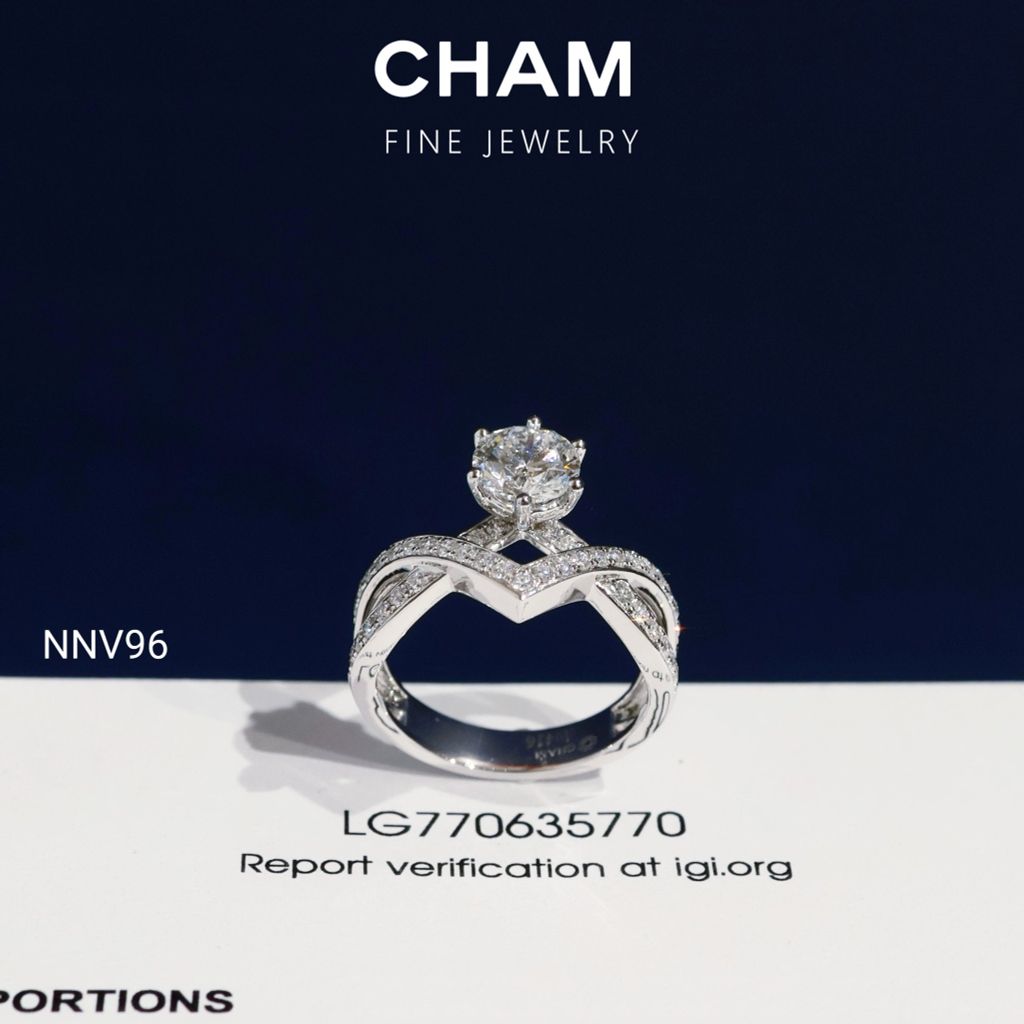 Nhẫn Nữ NNV96 Vàng 10k Chủ 6.3mm Kim Cương Lab Grown Diamond ( Barcode CNNV03)