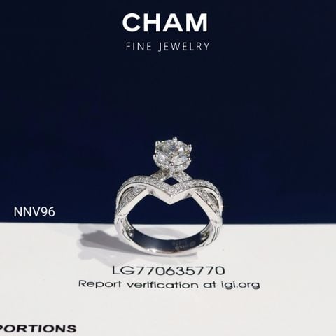 Nhẫn Nữ NNV96 Vàng 10k Chủ 6.3mm Kim Cương Lab Grown Diamond ( Barcode CNNV03)