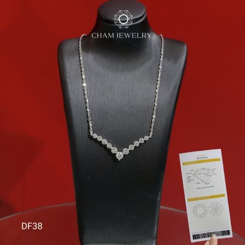 Dây Chuyền DF38 CHAM JEWELRY, Mặt Full Đá Moissanite, Chủ 4.5mm (Barcode OCD02).