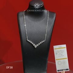 Dây Chuyền DF38 CHAM JEWELRY, Mặt Full Đá Moissanite, Chủ 4.5mm (Barcode OCD02).