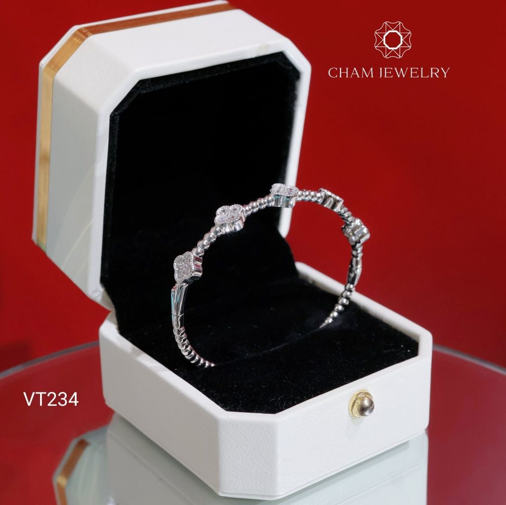Vòng Tay CHAM JEWELRY VT234, Vòng Cỏ 4 Lá Đai Bi (Barcode TV216).
