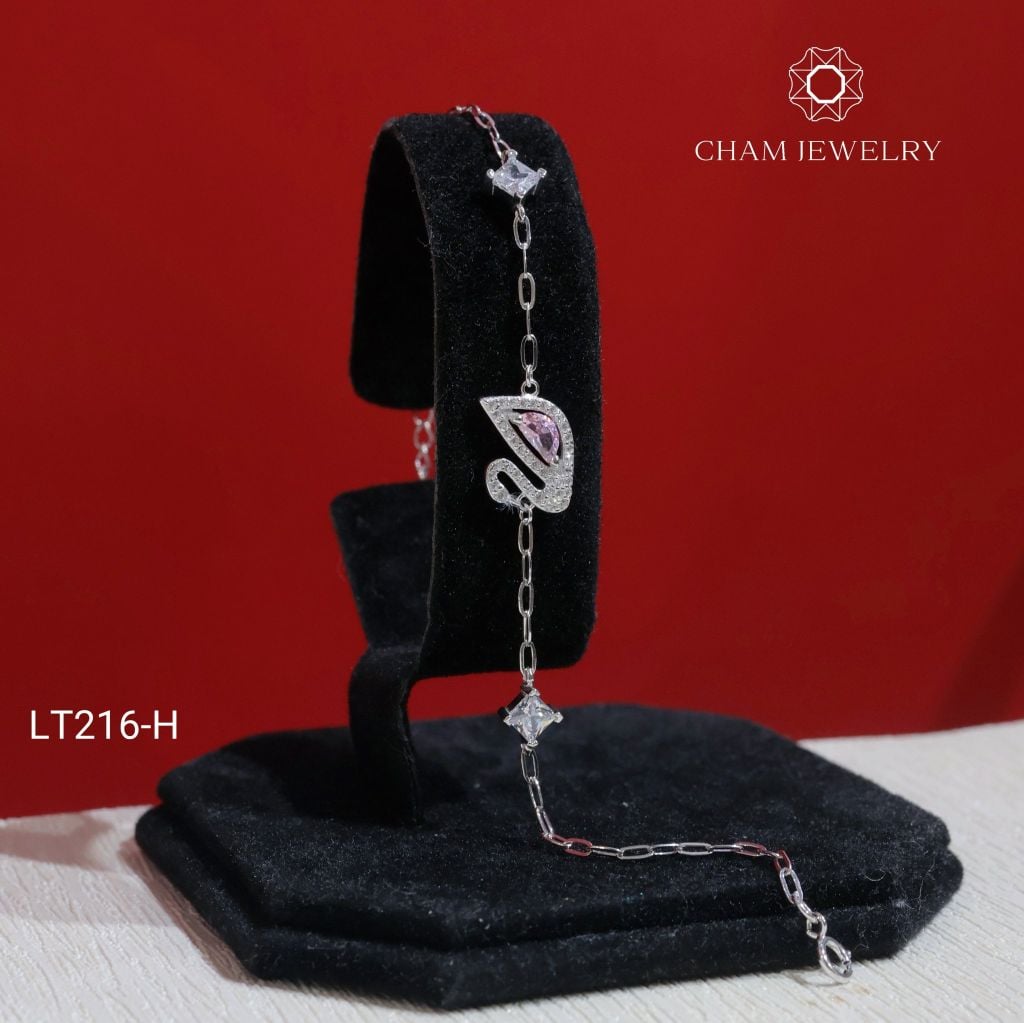 Lắc Tay LT216 CHAM JEWELRY, Lắc Tay Thiên Nga Bản 10.0mm (Barcode CTNT145).