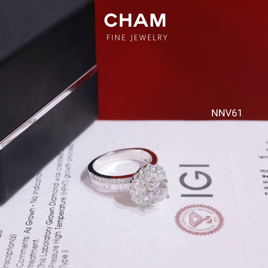 Nhẫn Nữ NNV61 Vàng 10k Chủ 5.4 Kim Cương Lab Grown Diamond