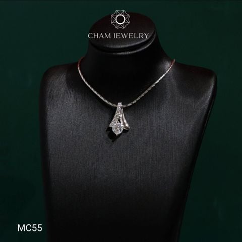 Mặt Dây Chuyền MC55 CHAM JEWELRY , Mặt Kiểu Chủ 4.5mm Full Đá Moissanite C&C (OCM50).