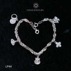 Lắc Tay LP44 CHAM JEWELRY , Lắc Xoắn Vuông Charm 4.0mm (Barcode LBC817)