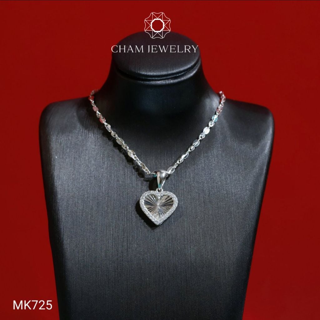 Mặt Dây Chuyền MK725 CHAM JEWELRY, Mặt Trái Tim, Bản 10.0mm (Barcode TMA1805).