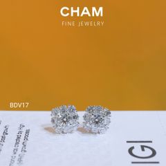Hoa Tai BDV17 Chủ 4.5mm Vàng 10k Kim Cương Lab Grown Diamond