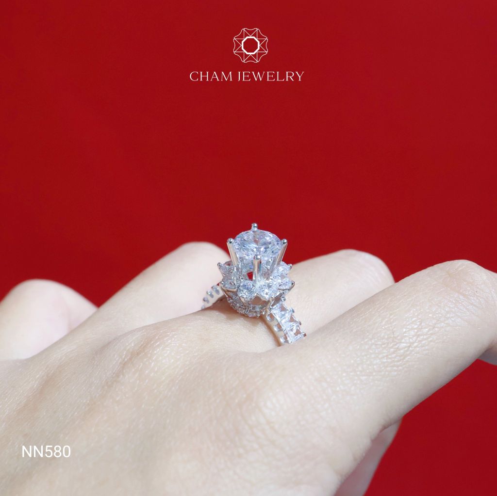 Nhẫn NN580 CHAM JEWELRY, Chủ 7.5mm (Barcode CNNK603)
