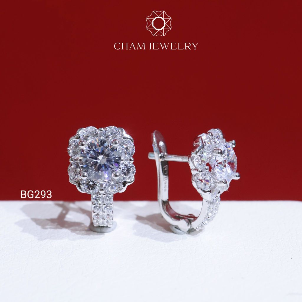 Hoa Tai BG293 CHAM JEWELRY, Chủ 5.5mm (Barcode TBG973).