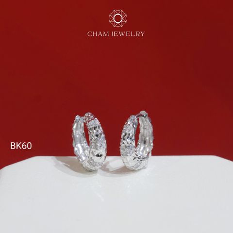 Hoa Tai BK60 CHAM JEWELRY, Hoa Tai Chạm Máy (Barcode TBK183).