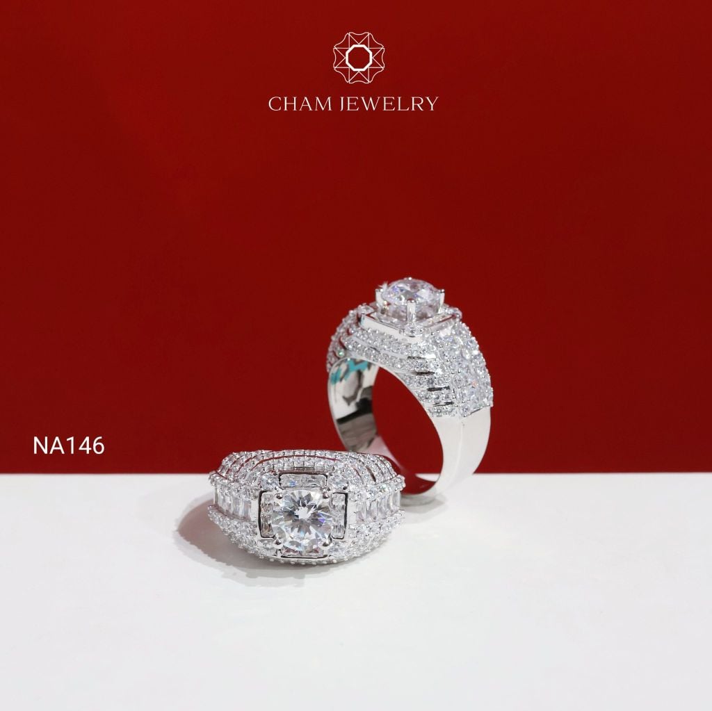 Nhẫn Nam NA146 CHAM JEWELRY, Chủ 7.2mm ( TNNA465 )