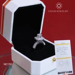 Nhẫn NC150 CHAM JEWELRY, Full Đá Moissanite Chủ 5.4mm (Barcode ONNU211).