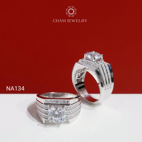 Nhẫn Nam NA134 CHAM JEWELRY, Chủ 8.0mm (Barcode PNH05).