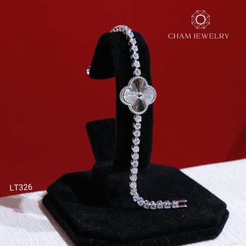 Lắc Tay LT326 CHAM JEWELRY, Lắc 4 Lá Bản 15mm (Barcode TLT1316).