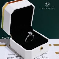 Nhẫn NC283 CHAM JEWELRY, Nhẫn Kiểu Xoắn Full Đá Moissanite C&C Chủ 5x7mm(Barcode OHN21)