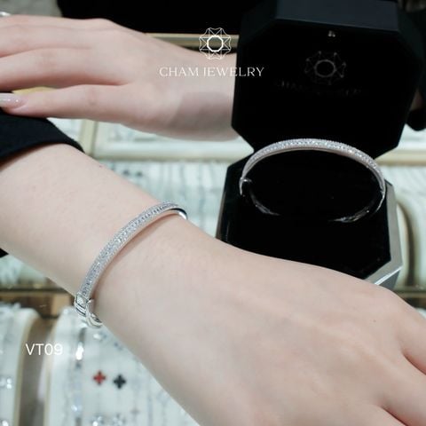 Vòng Tay CHAM JEWELRY VT09, Full Đá Bản 5.0ly (Barcode TVB120V-TV181-CV8003).