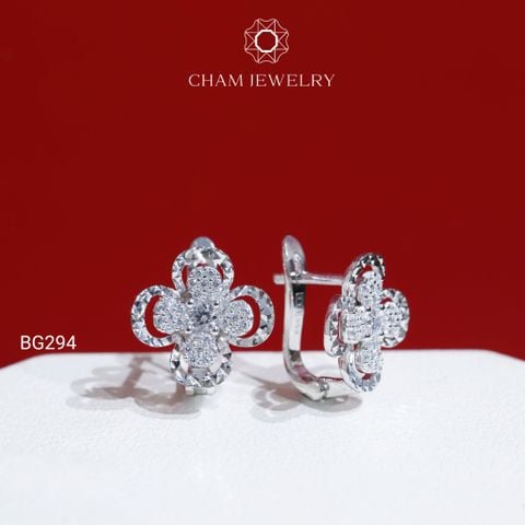 Hoa Tai BG294 CHAM JEWELRY, Bông Gài Hoa 4 Cánh (Barcode TBG980).