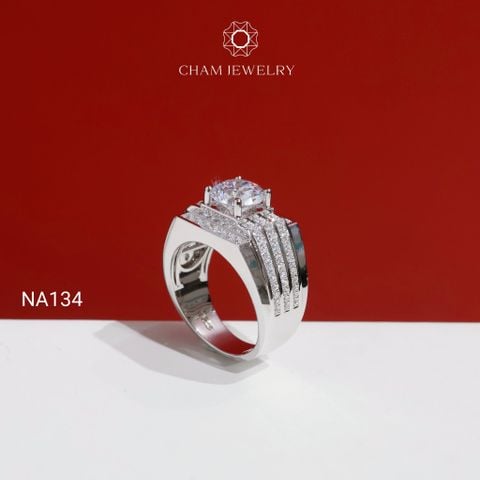 Nhẫn Nam NA134 CHAM JEWELRY, Chủ 8.0mm (Barcode PNH05).