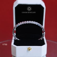 Vòng Tay VT50 CHAM JEWELRY, Vòng Full Đá Lục Giác 2.0mm (Barcode CV8060)