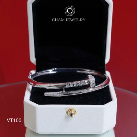 Vòng Tay VT100 CHAM JEWELRY, Vòng Đinh Bản 4.0mm (Barcode CV6920).