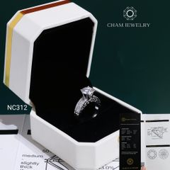 Nhẫn NC312 CHAM JEWELRY, Đá Moissanite C&C Chủ 8.1mm (Barcode OCNN146)