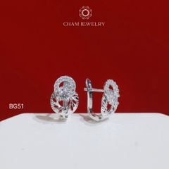 Hoa Tai CHAM JEWELRY BG51, Hoa Tai Hình Số 8 Chủ 3.0mm (Barcode TBG51)