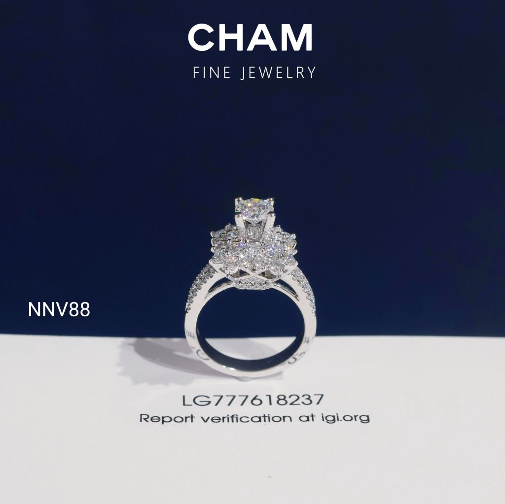 Nhẫn Nữ NNV88 Vàng 10k Chủ 5.4mm Kim Cương Lab Grown Diamond (Barcode DNU19)