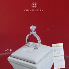 Nhẫn NC154 CHAM JEWELRY, Full Đá Moissanite, Chủ 6.3mm (Barcode OPN02).
