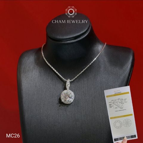 Mặt Dây Chuyền MC26 CHAM JEWELRY , Mặt Xoàn Tròn Chủ Moissanite 6.3mm (Barcode TVM46).