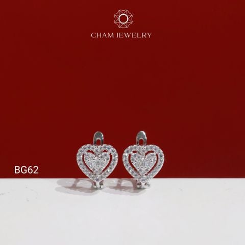 Hoa Tai BG62 CHAM JEWELRY, Hoa Tai Trái Tim (Barcode TBG1116).