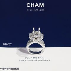 Nhẫn Nữ NNV67 Vàng 10k Chủ 7.2mm Kim Cương Lab Grown Diamond (Barcode DNU01)