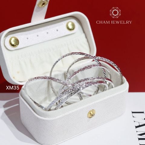 Vòng Tay XM35 CHAM JEWELRY, Ximen Chạm Máy Bản 2.5mm (Barcode TXC145).