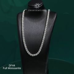 Dây Chuyền DF44 CHAM JEWELRY, Dây Chuyền Code Full Đá Moissanite 3.0mm (Barcode ODC03).
