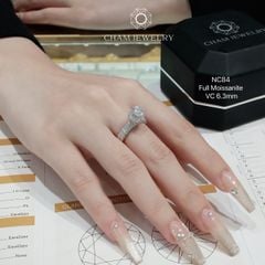 Nhẫn NC84 CHAM JEWELRY, Full Moissanite, Chủ 6.3mm (Barcode ONNU109)