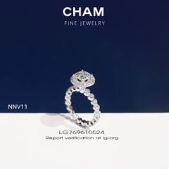 Nhẫn Nữ NNV11 Vàng 10k 7.2mm Kim Cương Lab Grown Diamond (Barcode DNU10)