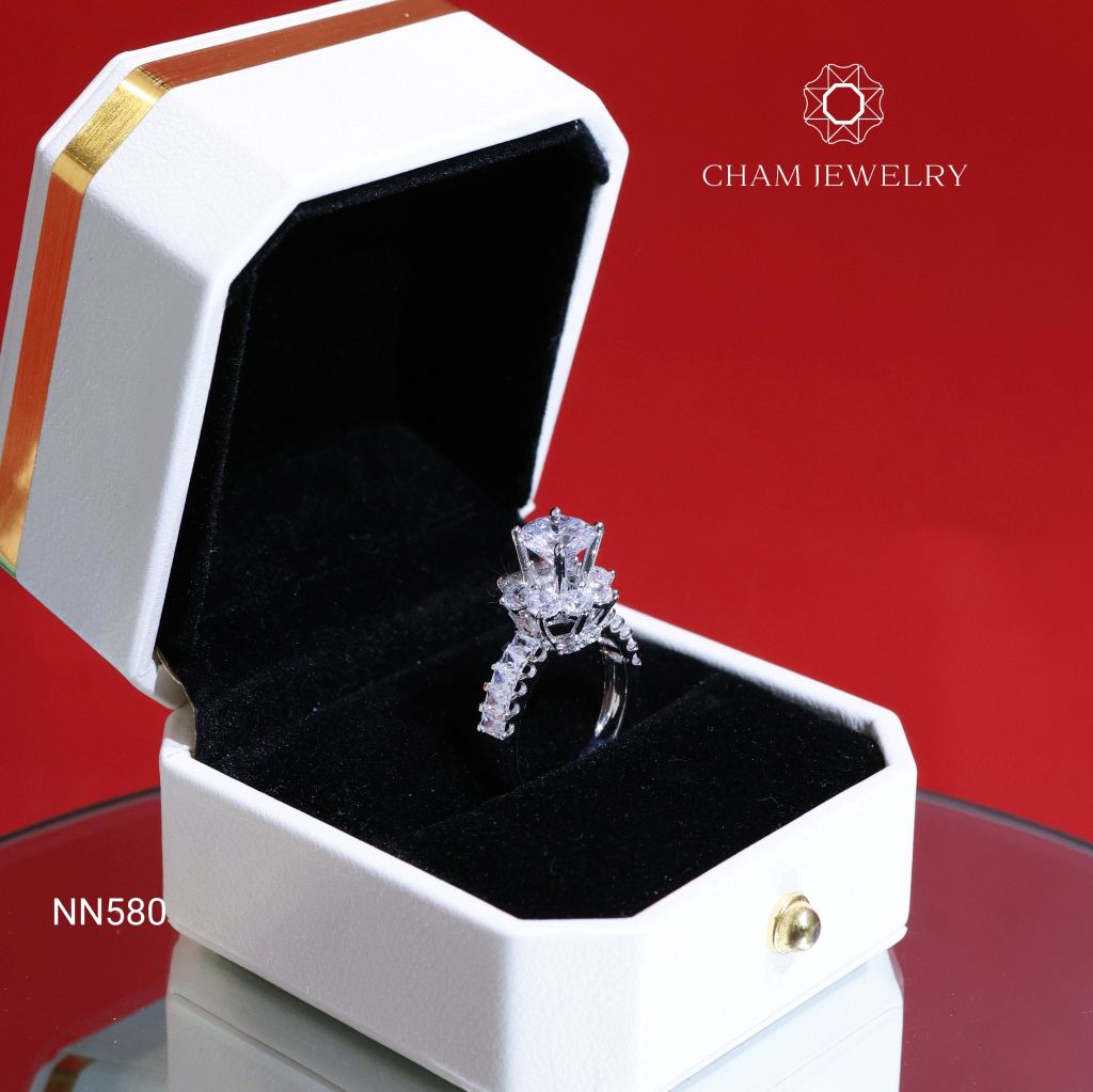Nhẫn NN580 CHAM JEWELRY, Chủ 7.5mm (Barcode CNNK603)