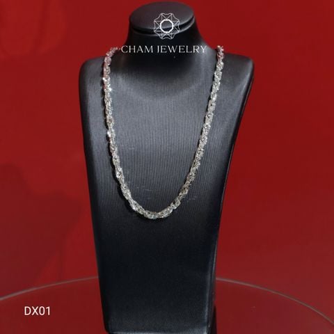 Dây Chuyền DX01 CHAM JEWERY, Xoắn Vuông 3.0mm (Barcode TDBC673- TDBC882).