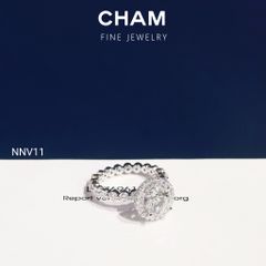 Nhẫn Nữ NNV11 Vàng 10k 7.2mm Kim Cương Lab Grown Diamond (Barcode DNU10)
