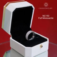 Nhẫn NC193 CHAM JEWELRY, Full Đá Moissanite, Bản 6.0mm (Barcode OCNN22).