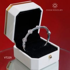Vòng Tay VT229 CHAM JEWELRY, Vòng Nửa Hàng Cỏ 4 Lá 7.5mm (Barcode TV206).