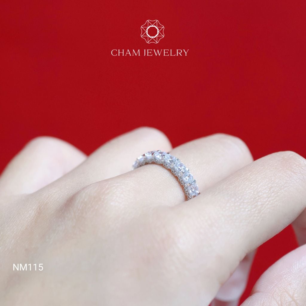 Nhẫn NM115 CHAM JEWELRY Full Đá (Barcode TNF114).