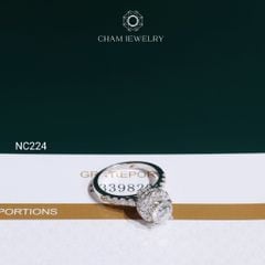 Nhẫn NC224 CHAM JEWELRY, Nhẫn Full Đá Moissanite Chủ 6.0mm (Barcode TVM174)