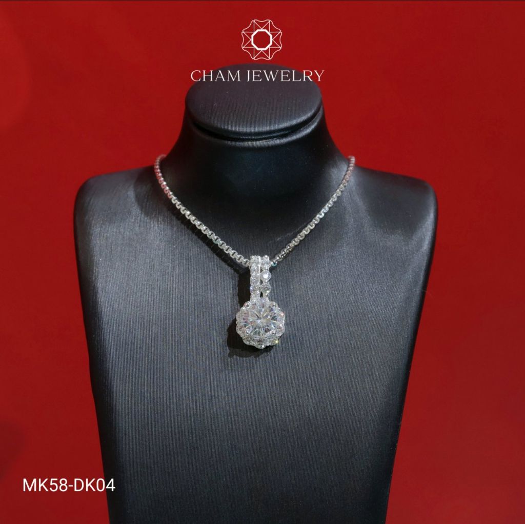 Mặt Dây Chuyền MK58 CHAM JEWELRY, Mặt Tròn Chủ 7.0mm (Barcode TVB201ML-TVB200ML)