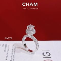 Nhẫn Nữ NNV58 Vàng 10k Chủ 6.3 Kim Cương Lab Grown Diamond