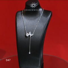 Dây Chuyền CHAM JEWELRY D47, Dây Hồ Điệp 1 Hột Liền Mặt (Barcode TDKM369).