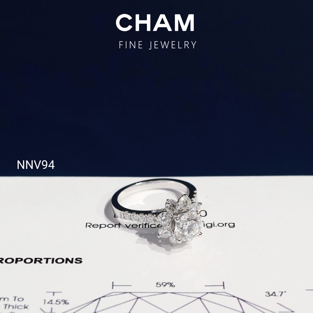 Nhẫn Nữ NNV94 Vàng 10k Chủ 6.3mm Kim Cương Lab Grown Diamond (NU358)