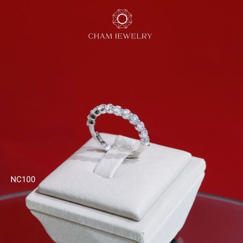 Nhẫn NC100 CHAM JEWELRY, Full Đá Moissanite (Barcode OHN04)