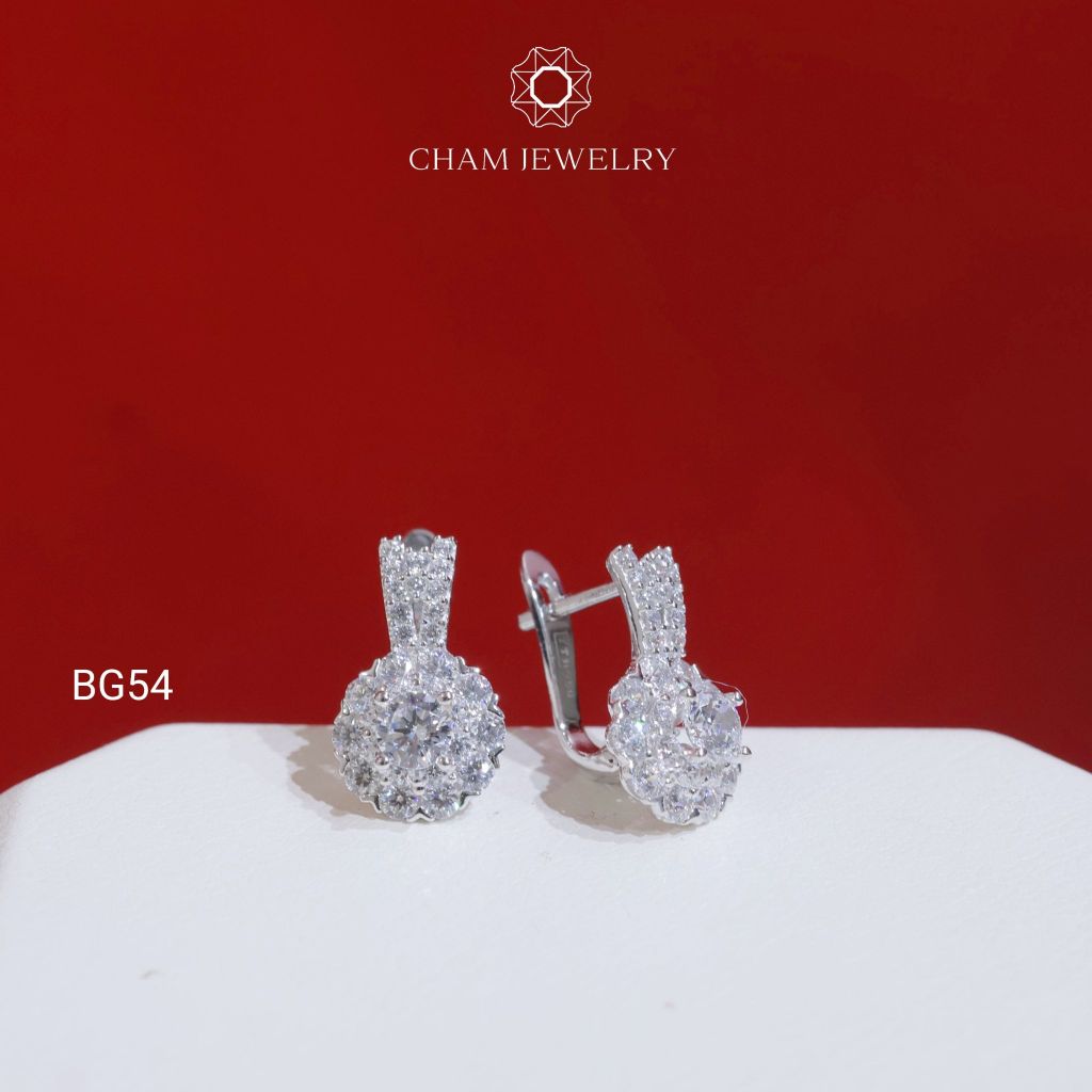 Hoa Tai BG54 CHAM JEWELRY, Chủ 4.0mm (Barcode TBG1099).