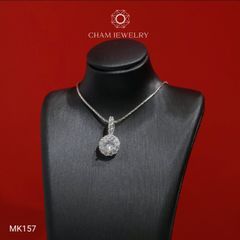 Mặt Dây Chuyền MK157 CHAM JEWELRY, Mặt Halo Tròn Chủ 6.5mm (Barcode TVB321M).