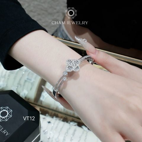 Vòng Tay CHAM JEWELRY VT12, Vòng LV Cỏ 4 Lá (Barcode CV6073).